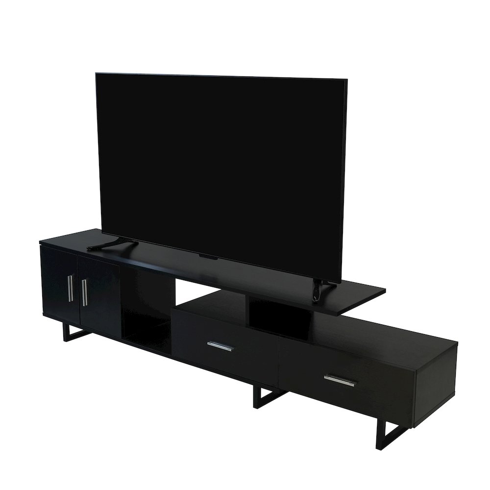 Avery Mid-Century Modern TV Stand with MDF Cabinet and Powder Coated Steel Legs. Picture 7