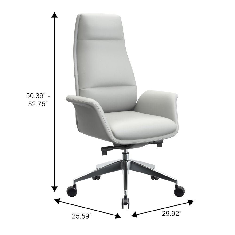 Summit Series Tall Office Chair In White Leather. Picture 9