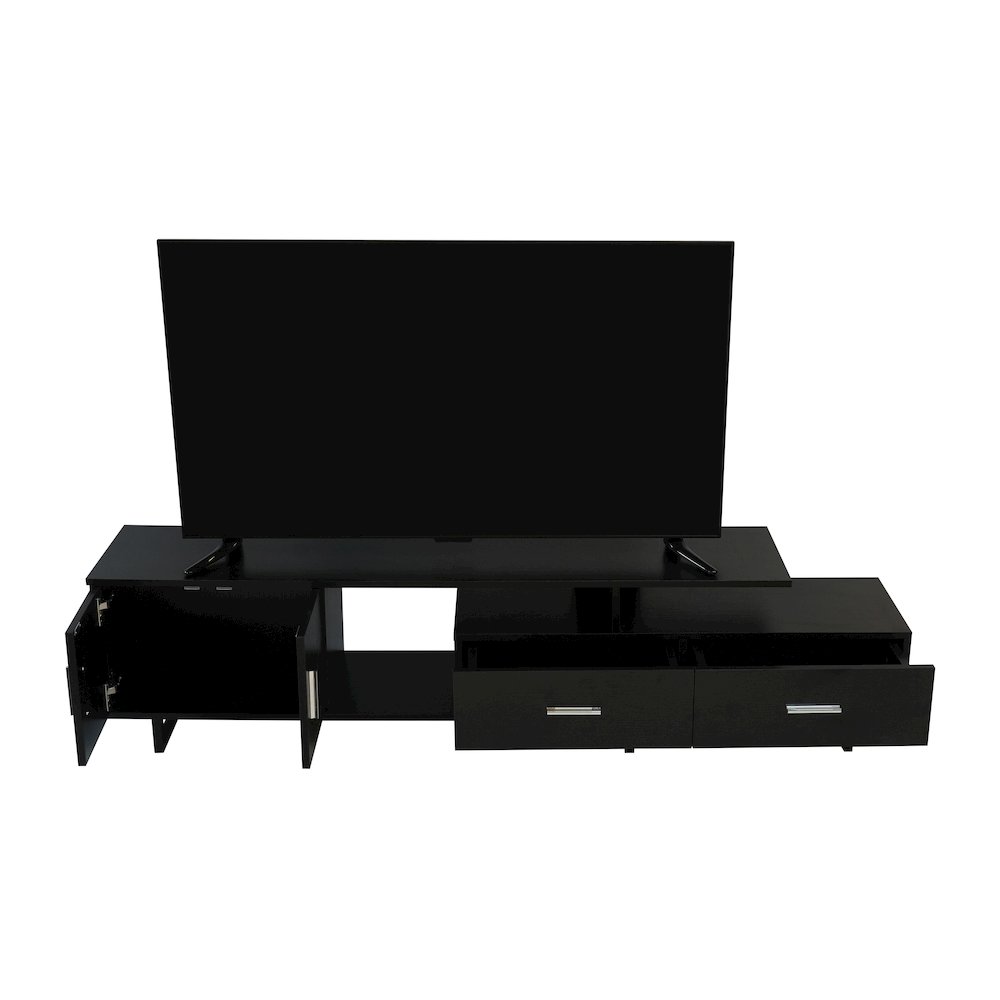 Avery Mid-Century Modern TV Stand with MDF Cabinet and Powder Coated Steel Legs. Picture 4