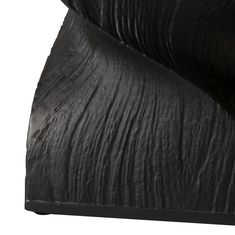 Onyx Collection Fiberglass Outdoor Side Table in Black. Picture 21