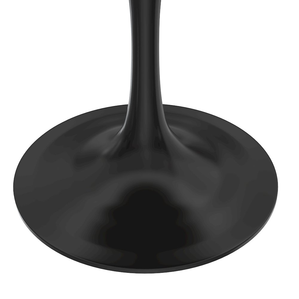 Verve Collection 27 Round Dining Table, Black Base with Dark Maple MDF Top. Picture 8