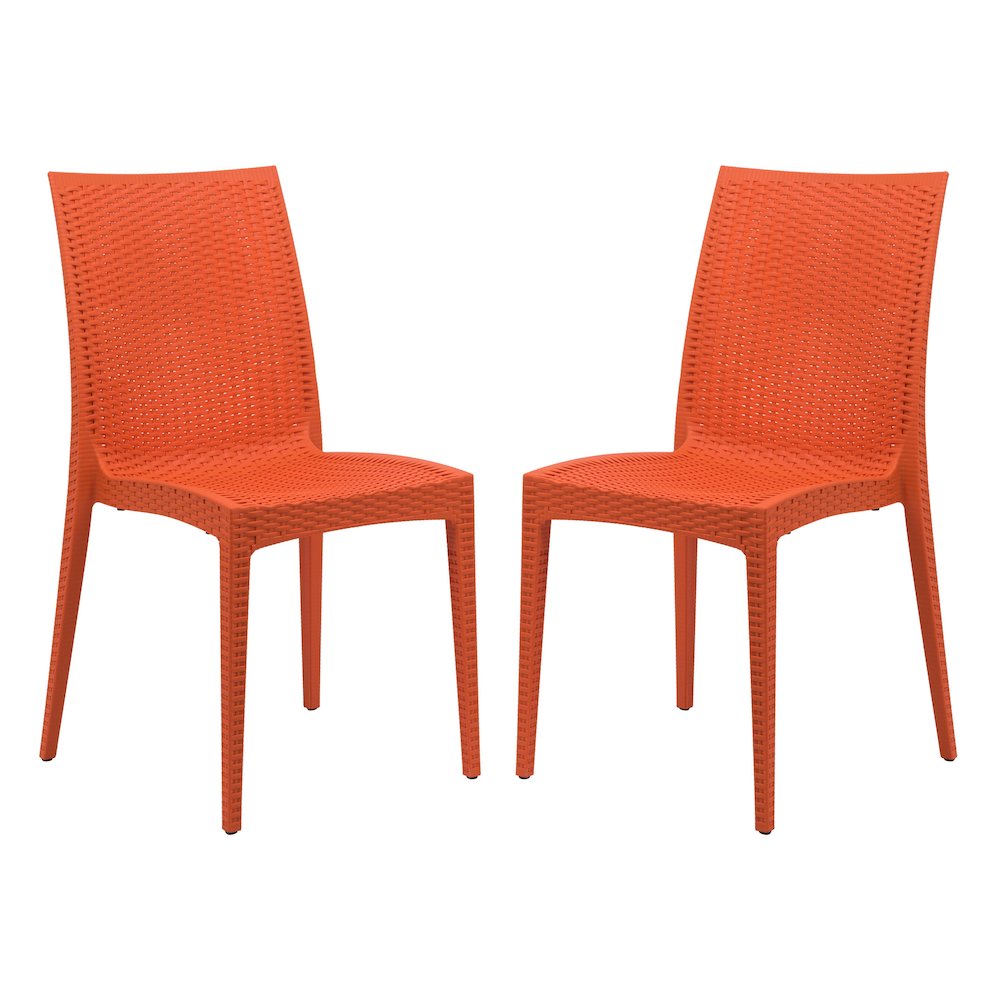 Weave Mace Indoor/Outdoor Dining Chair (Armless), Set of 2. Picture 1