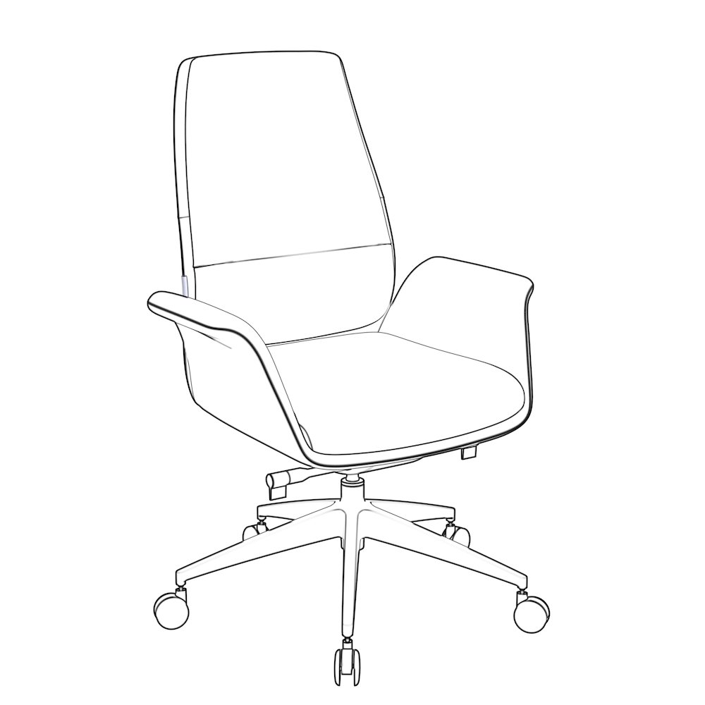 Summit Series Office Chair In White Leather. Picture 11