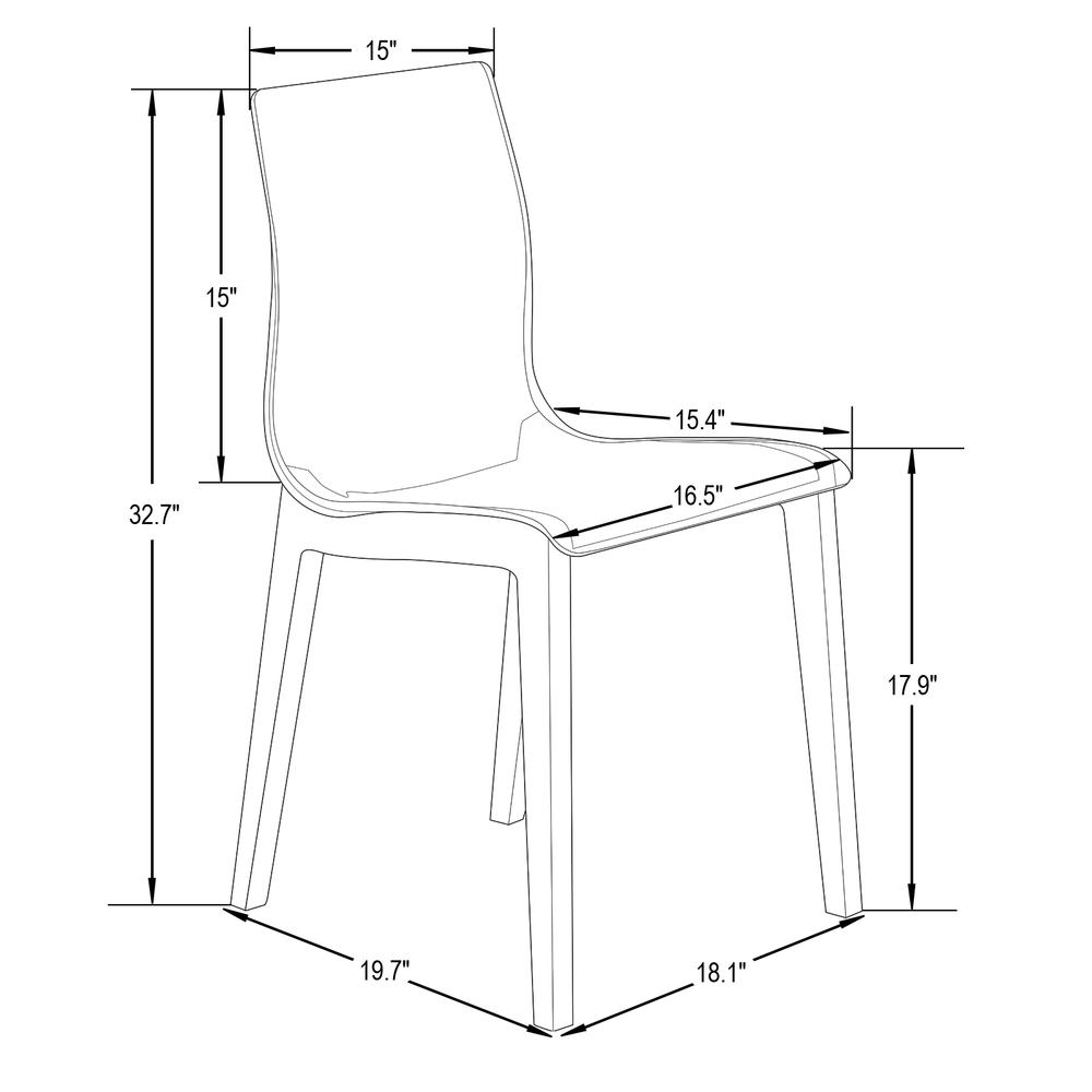 Marsden Modern Dining Side Chair With Beech Wood Legs Set of 4. Picture 4