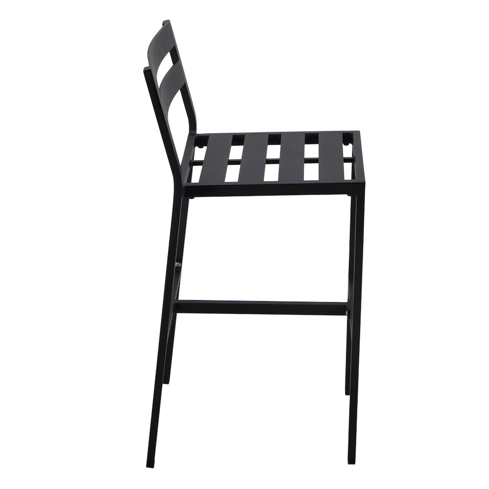 Chelsea Collection Modern Aluminum Outdoor Chair in black with Cherry Cushions. Picture 9