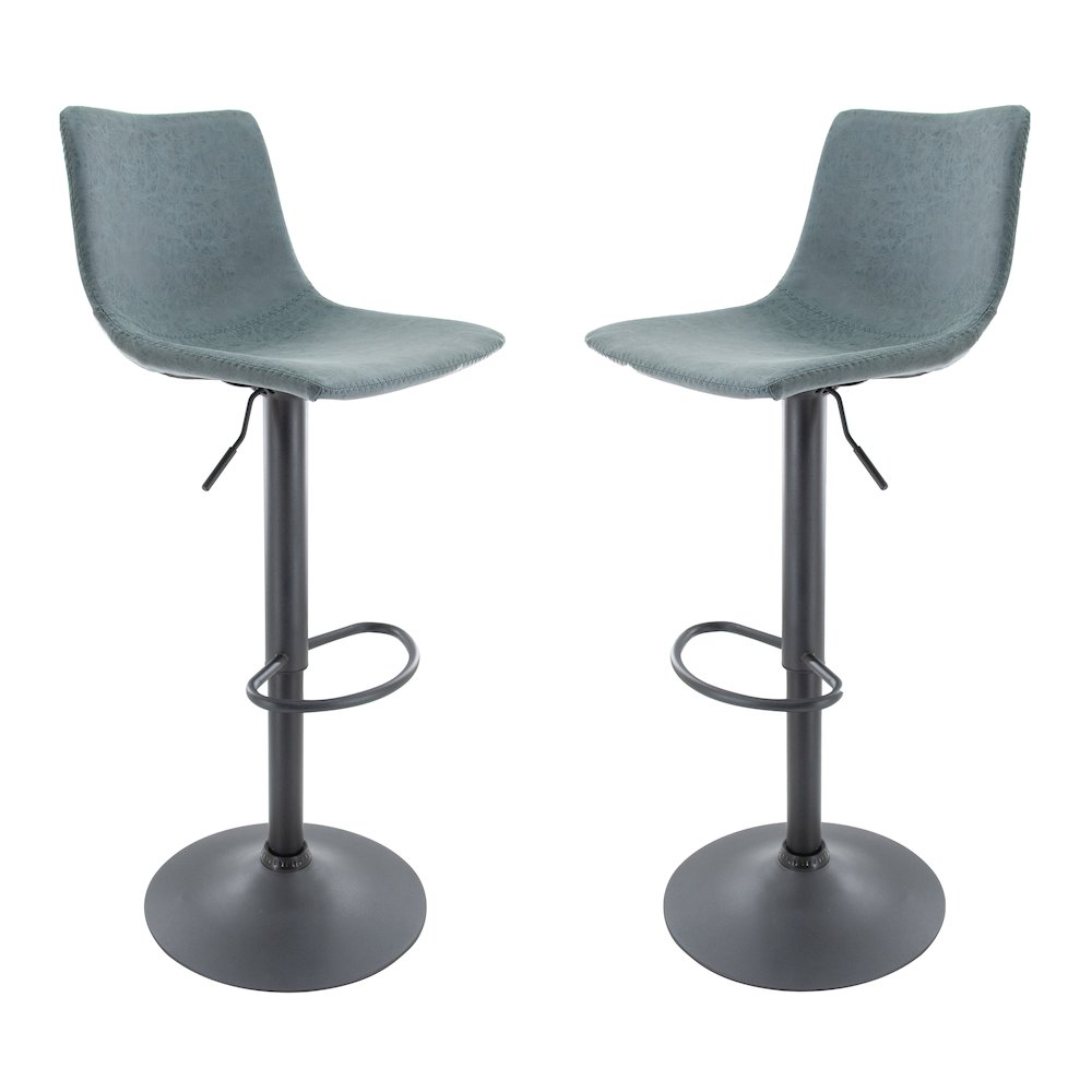 Tilbury Modern Adjustable Bar Stool in Peacock Blue. Picture 1