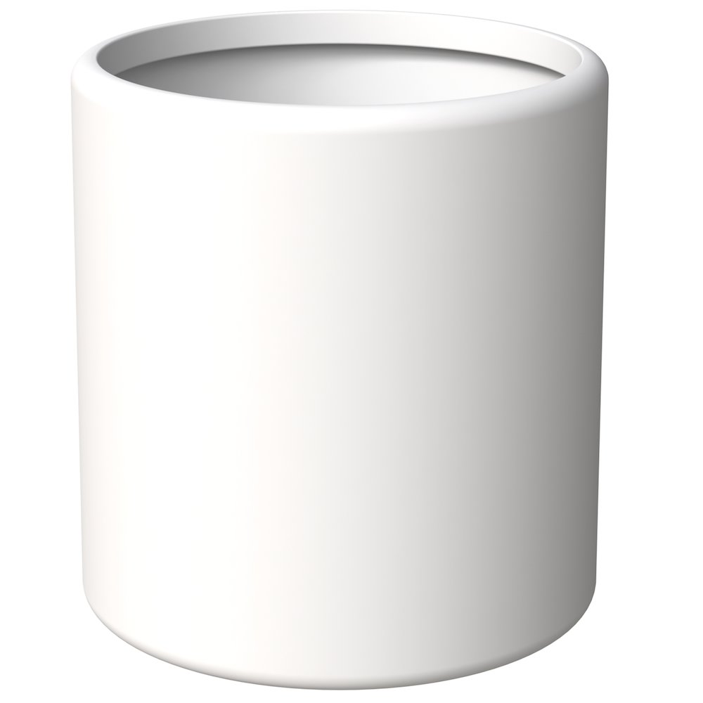 Tundra Series Poly Stone cylindrical Shape Planter in White 16" Dia, 18" High. Picture 2