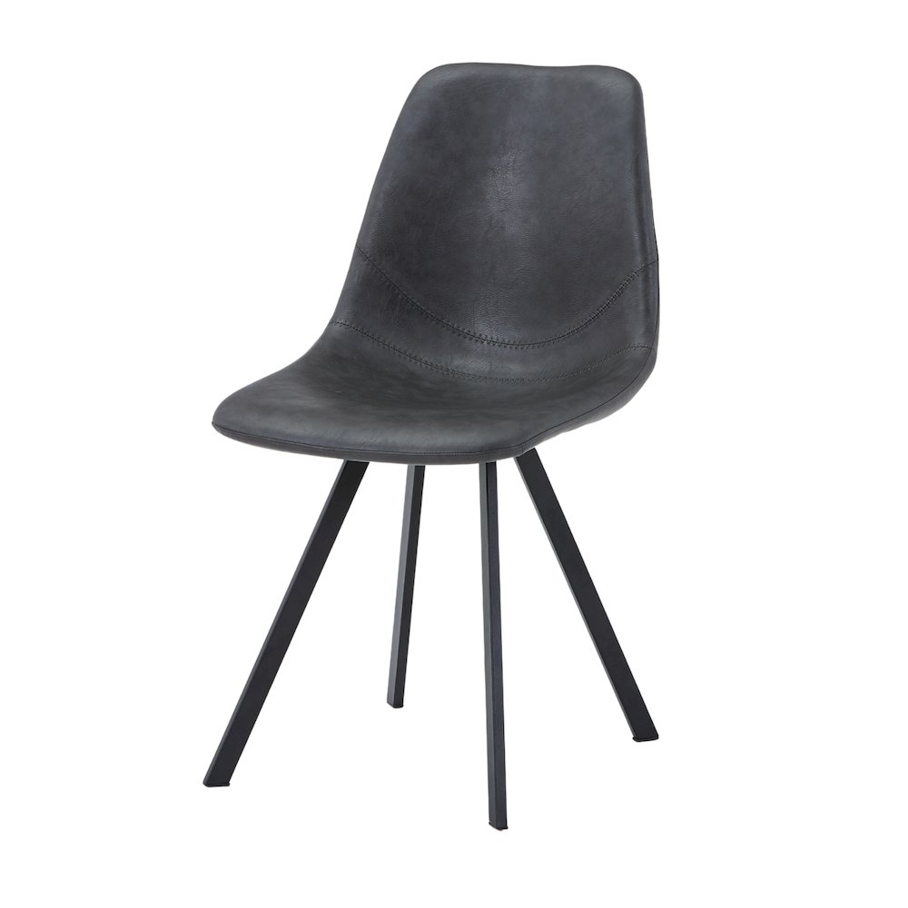 Markley Modern Leather Dining Chair With Metal Legs. Picture 18