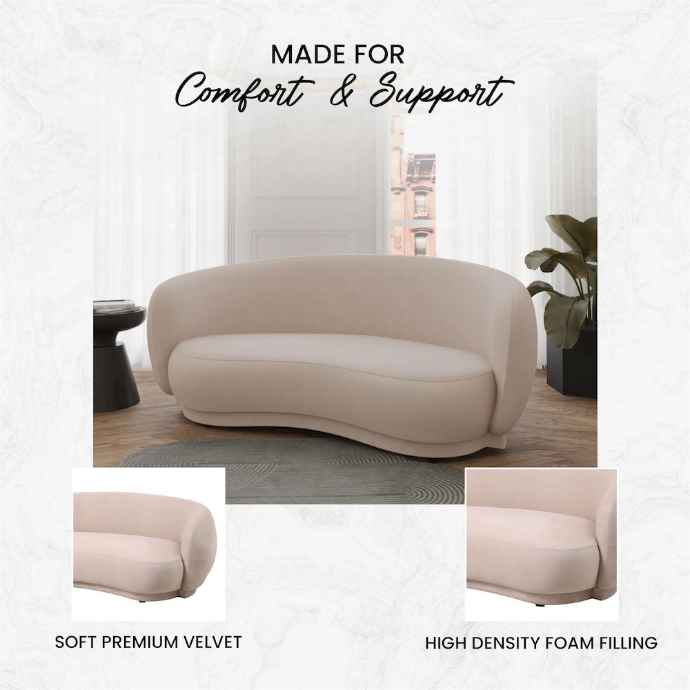 Faze 3-Seater Wide Couch Sofa Upholstered in Velvet. Picture 3