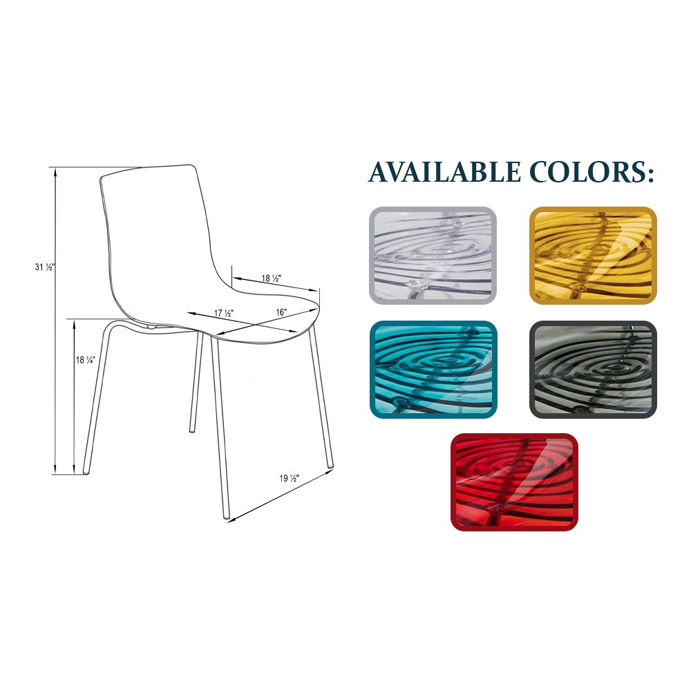 Astor Water Ripple Design Dining Chair. Picture 16