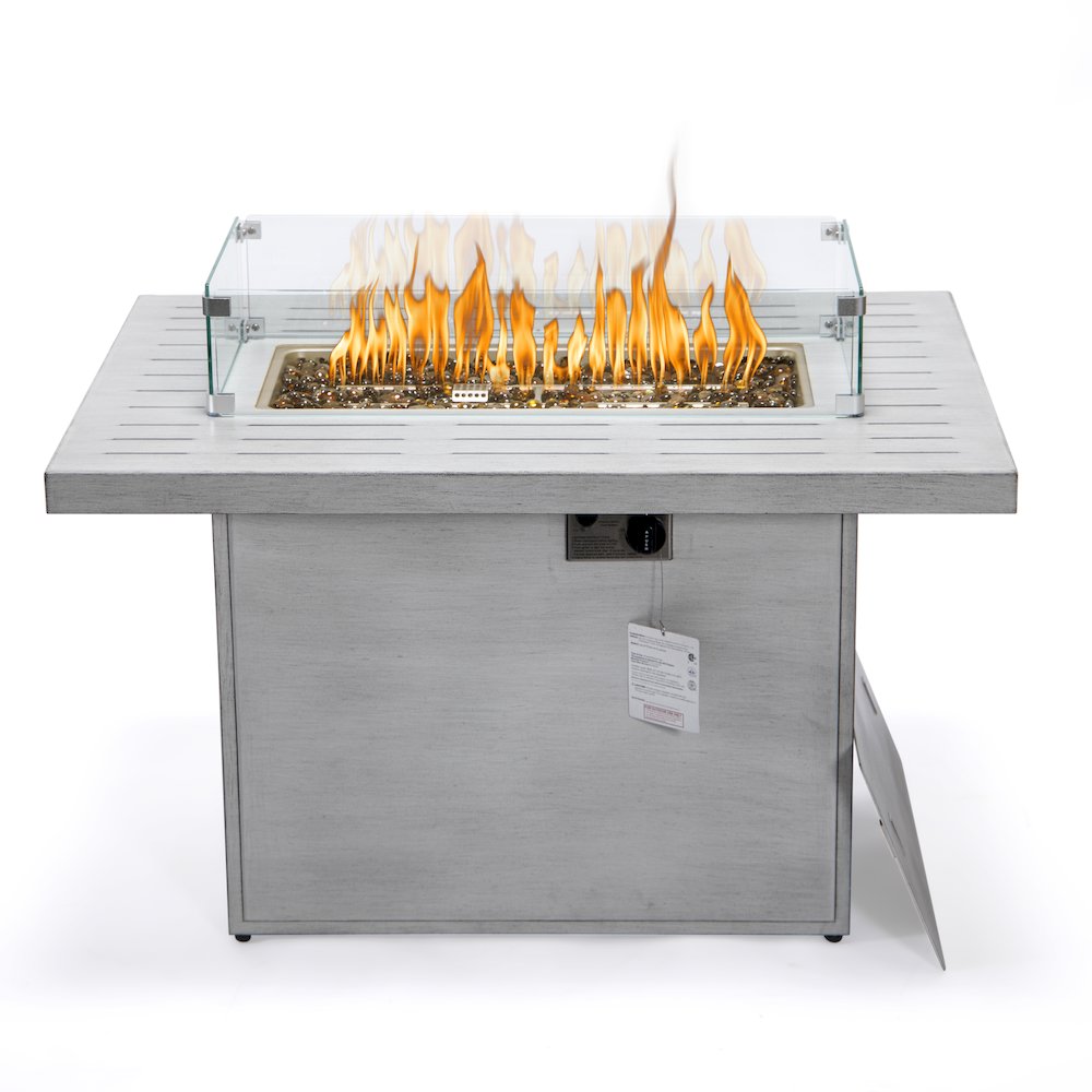 Chelsea Patio Modern Aluminum Propane Fire Pit Table. Picture 4
