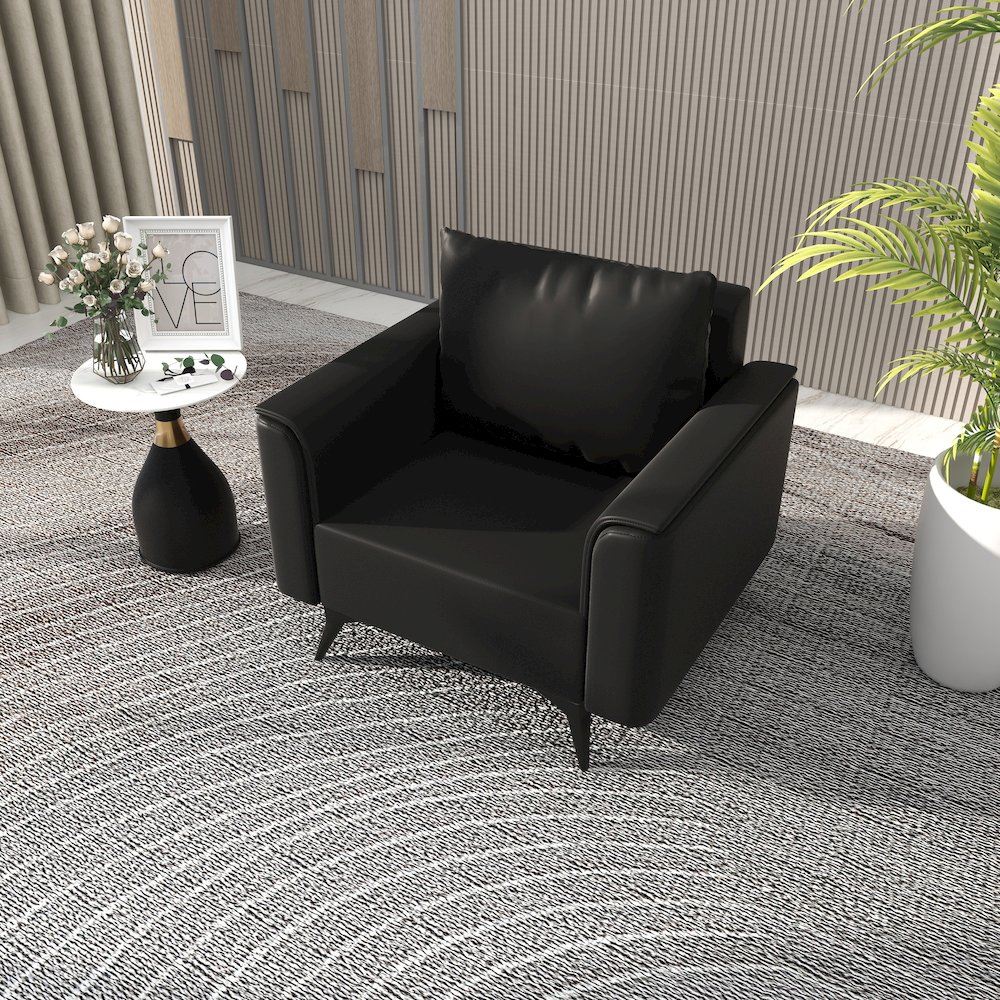 Rusk Collection Modern Single Seater Sofa In Black. Picture 10
