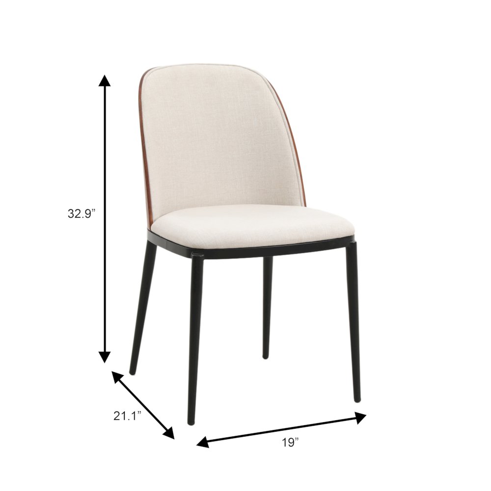 Tule Mid-Century Modern Fabric Dining Side Chair. Picture 16