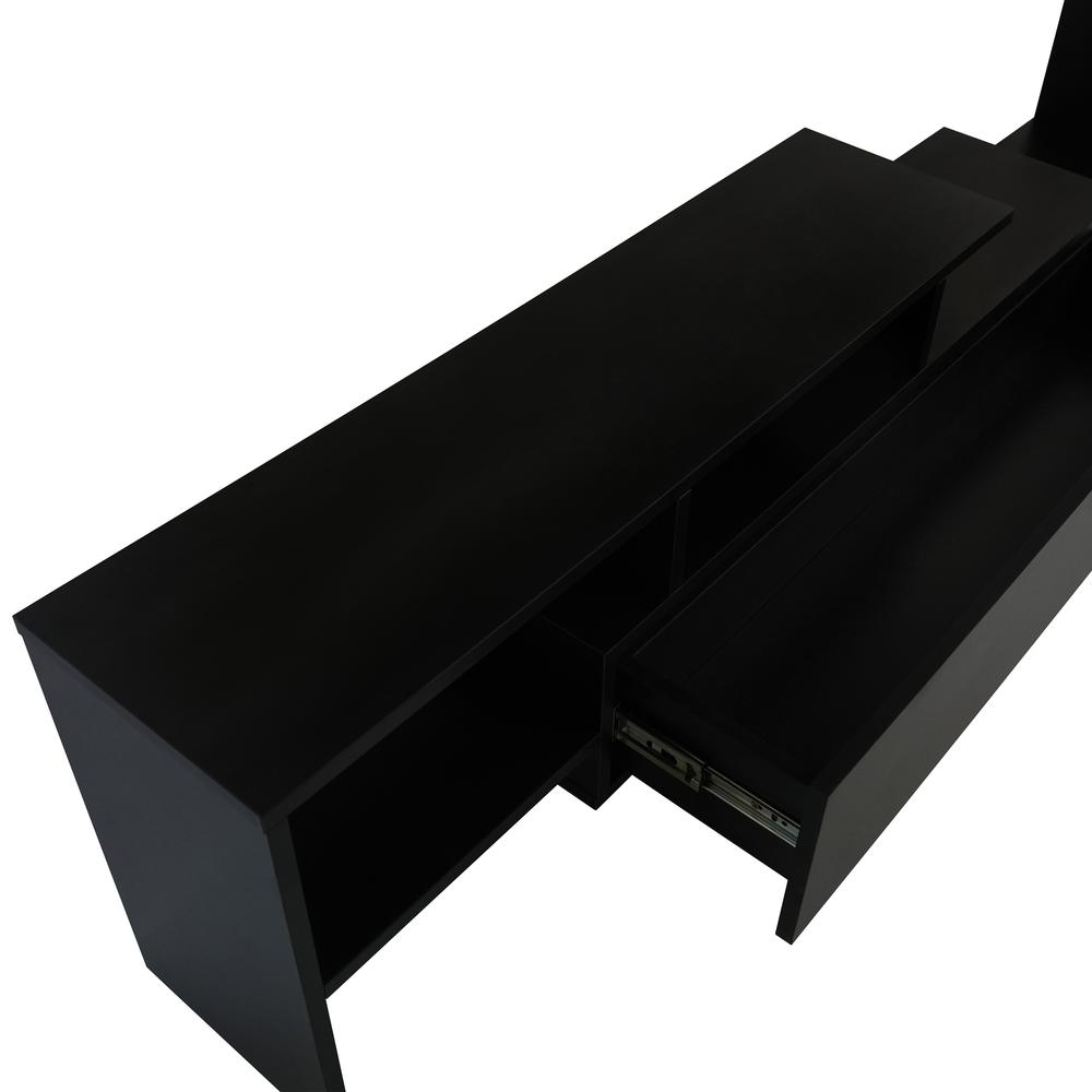Surrey Modern TV Stand with MDF Shelves and Bookcase. Picture 9