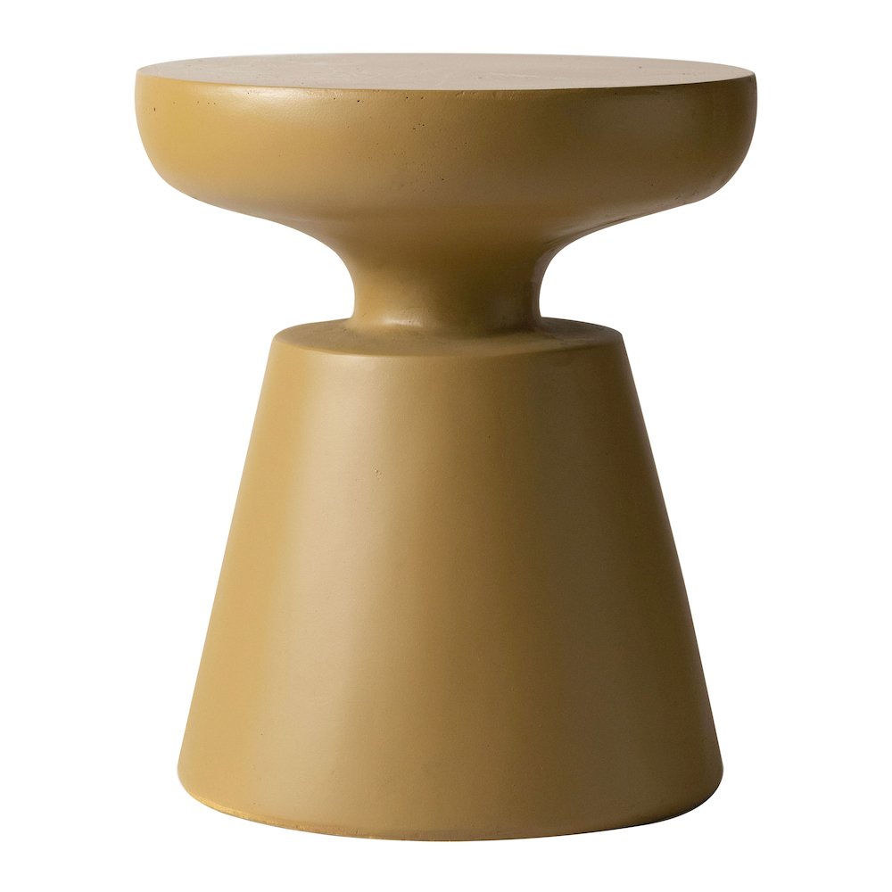 Isle Collection Fiberglass Outdoor Side Table in Brown. Picture 7