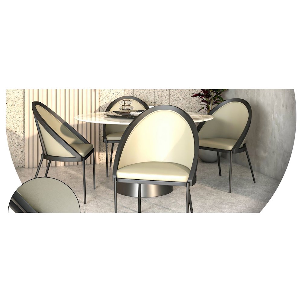 Urbane Collection Modern Dining Chair With Olive Green. Picture 31