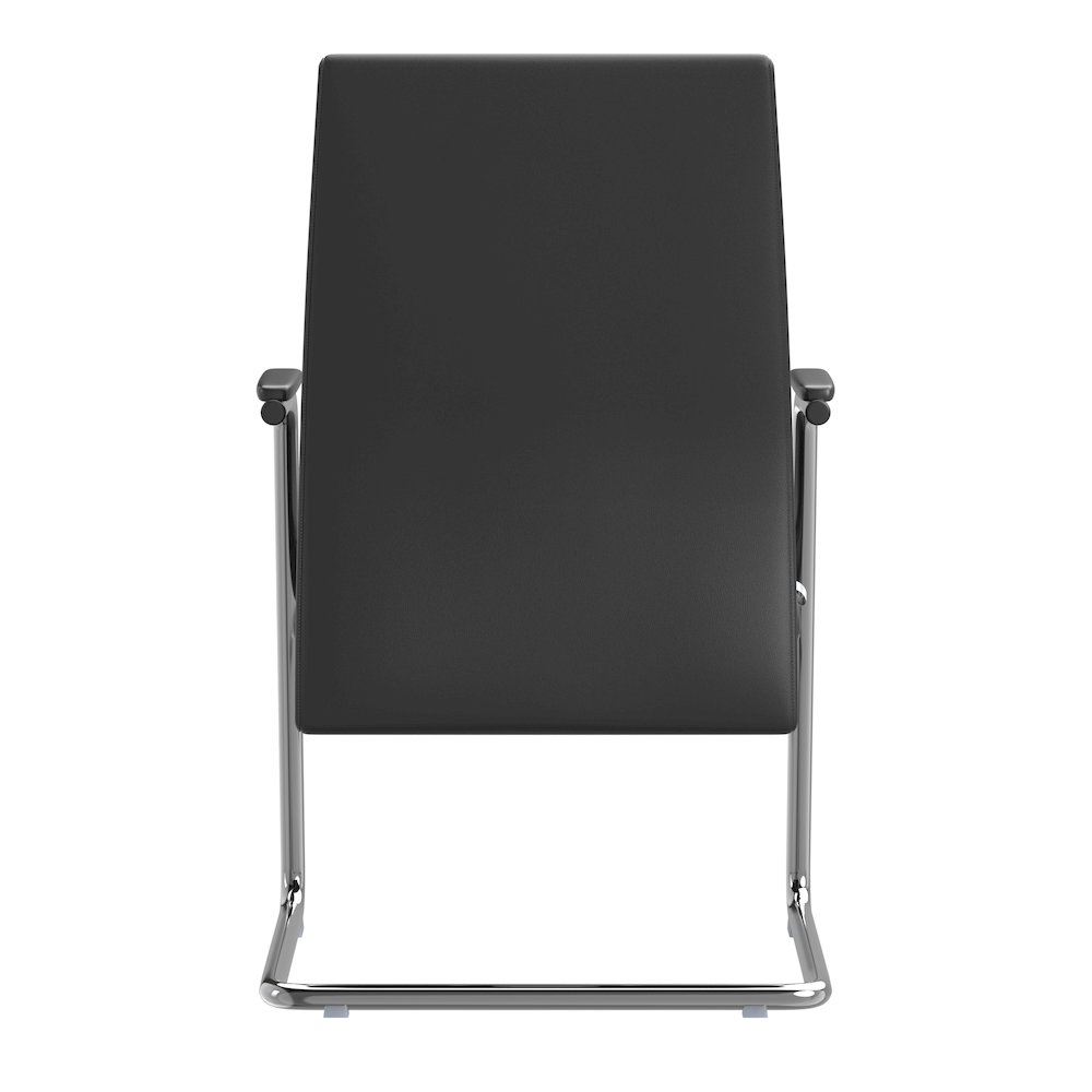 Aleen Series Guest Office Chair In Black Leather. Picture 22