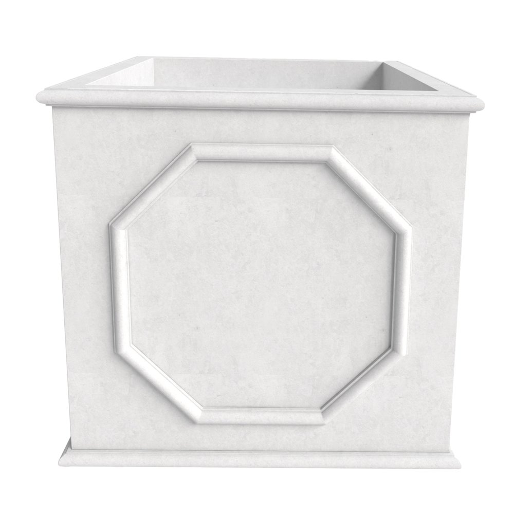 Sprout Series Cubic Fiber Stone Planter in White 15 Cube. Picture 6