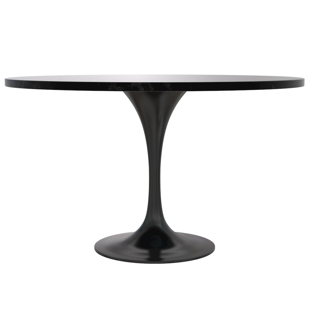 Verve Collection 48 Round Dining Table, Black Base with Black MDF Top. Picture 4