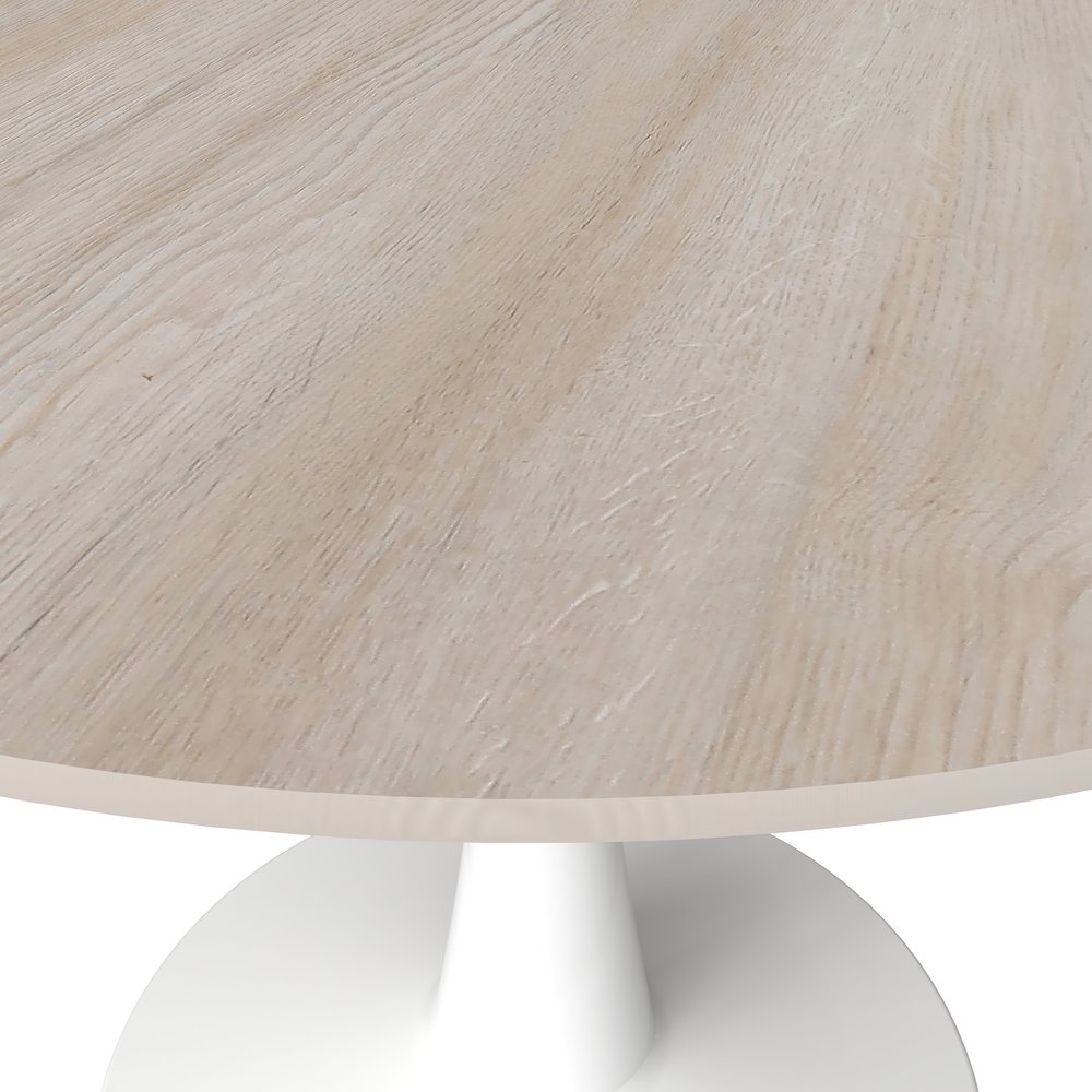 Bristol 40" round dining table White base with marbled MDF top. Picture 4