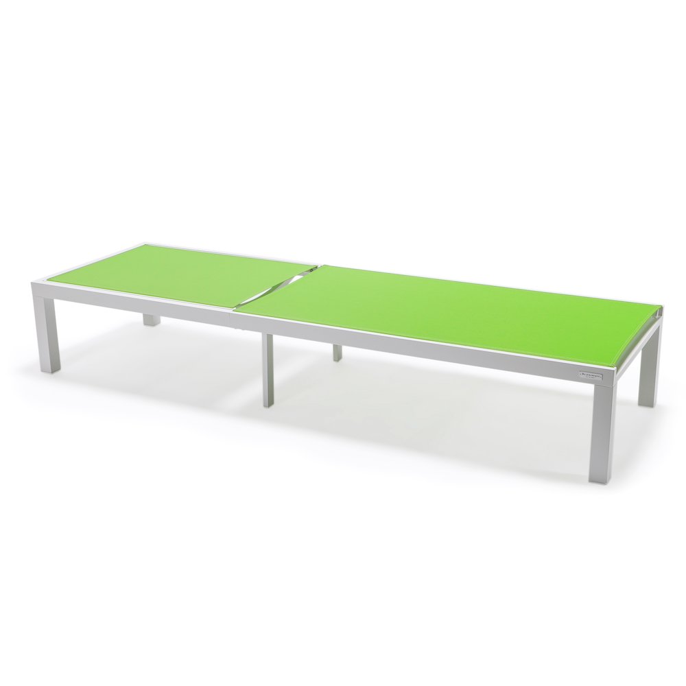 Marlin Patio Chaise Lounge Chair With White Aluminum Frame. Picture 2