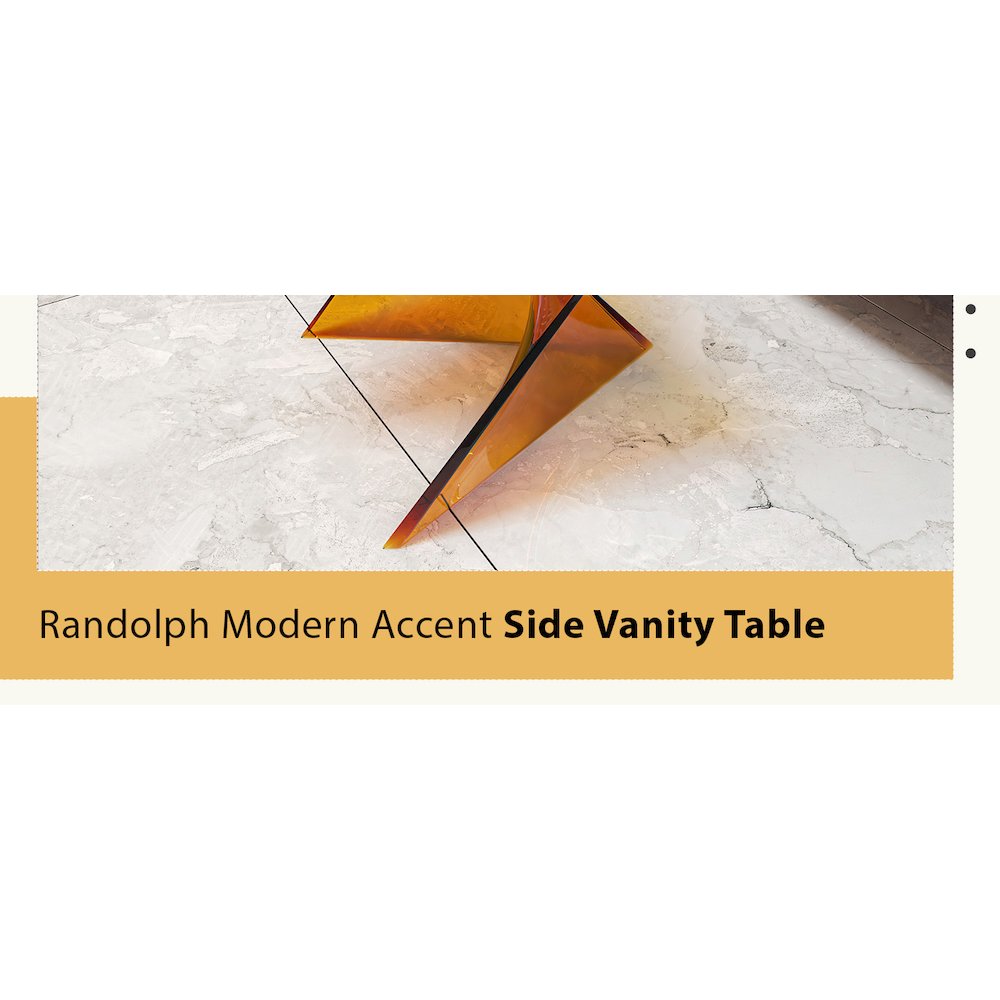 Randolph Modern Accent Side Table Indoor and Outdoor Use Transparant Tea. Picture 13
