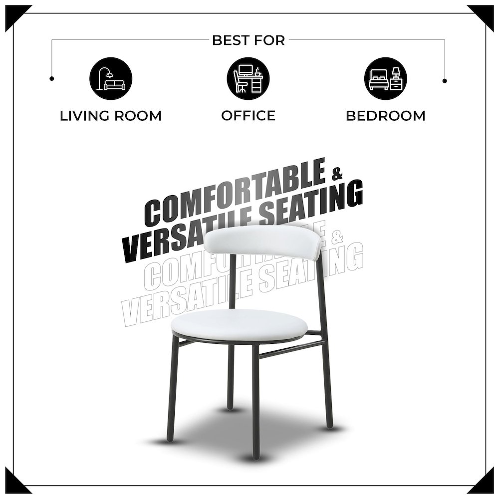 Lume Collection Modern Dining Chair in Grey Set of 2. Picture 6