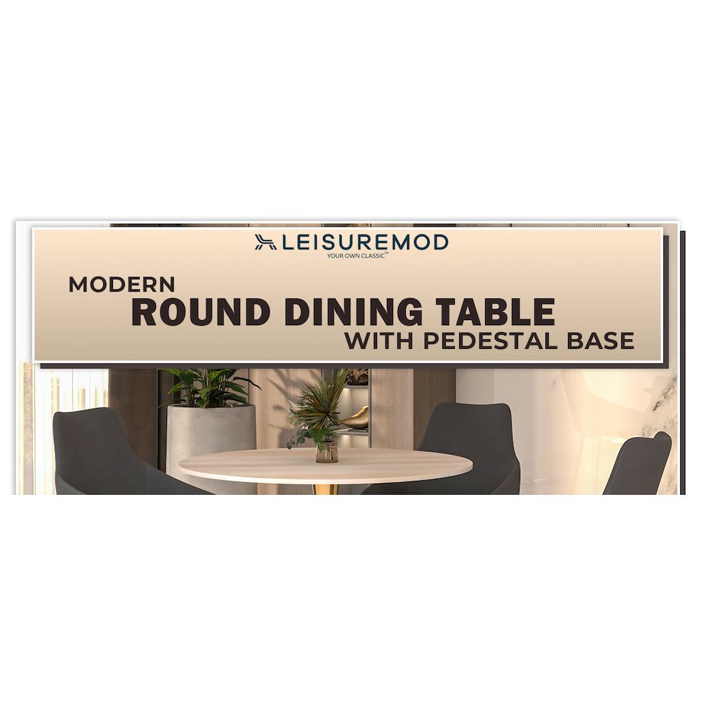 Bristol 31" round dining table Gold base with marbled MDF top. Picture 9