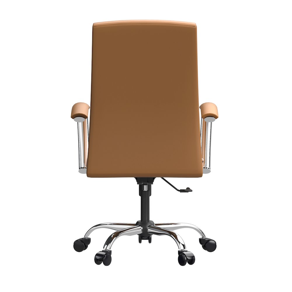 Evander Series Office Chair in Acorn Brown Leather. Picture 5