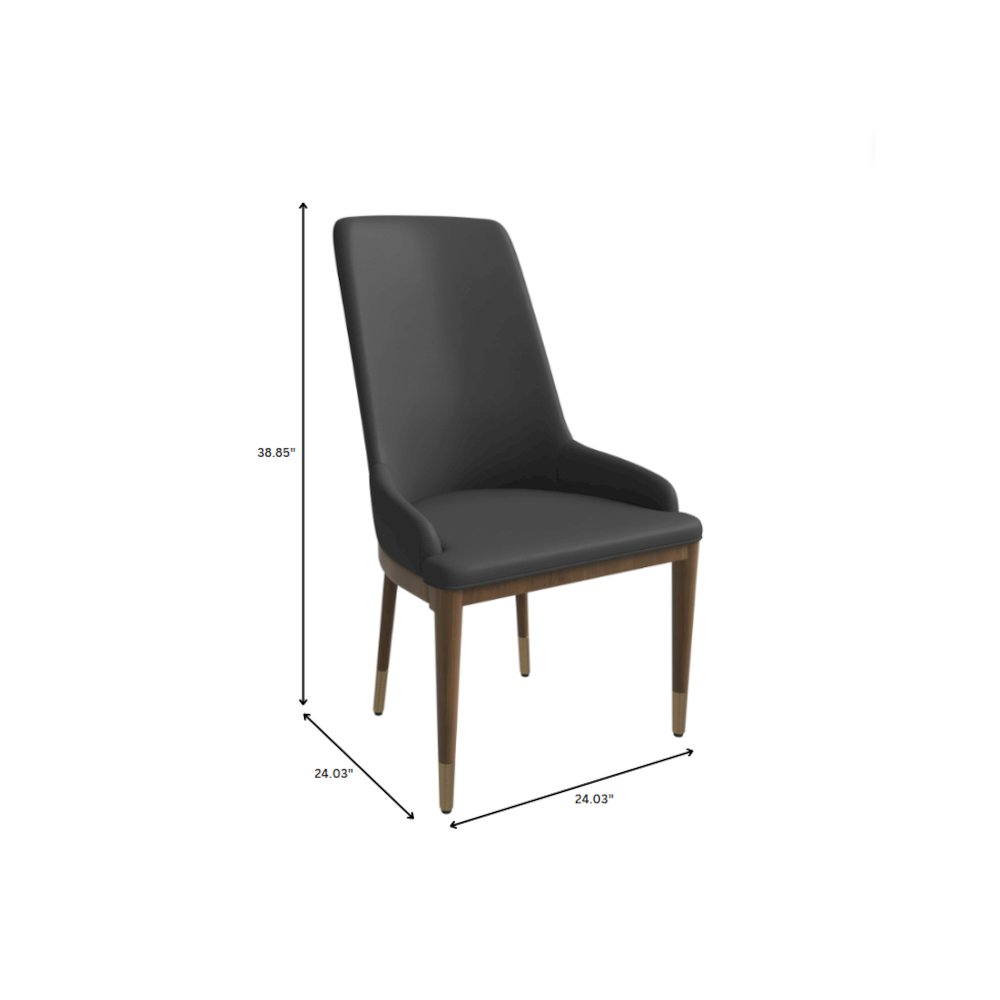 Viva Collection Modern Wooden Dining Chair in Dark Grey Set of 2. Picture 12