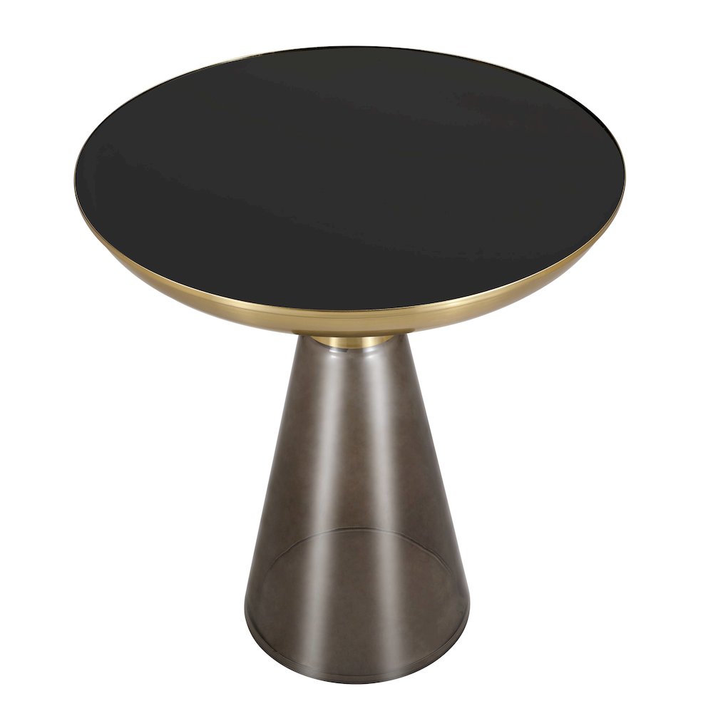 Hyalus Collection Glass Side table in Smoke. Picture 8