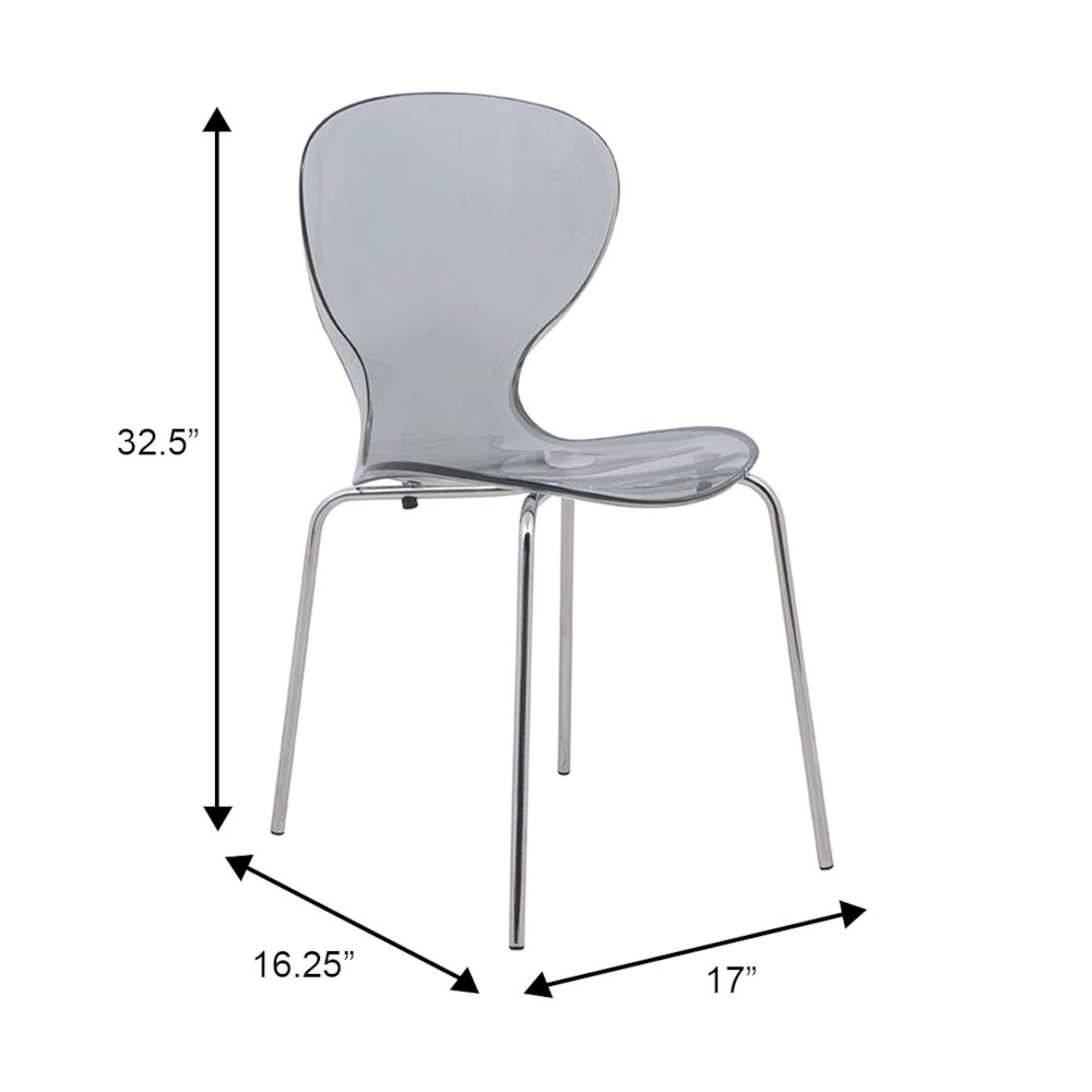 Modern Oyster Transparent Side Chair. Picture 16
