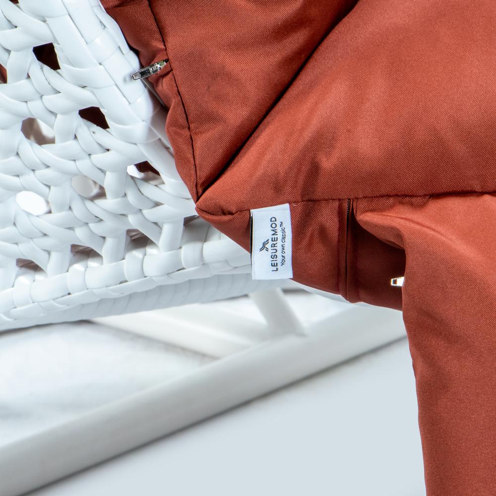 White Wicker Hanging 2 person Egg Swing Chair. Picture 9