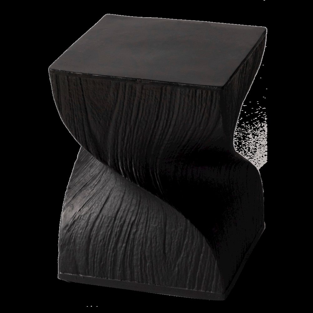 Onyx Collection Fiberglass Outdoor Side Table in Black. Picture 7