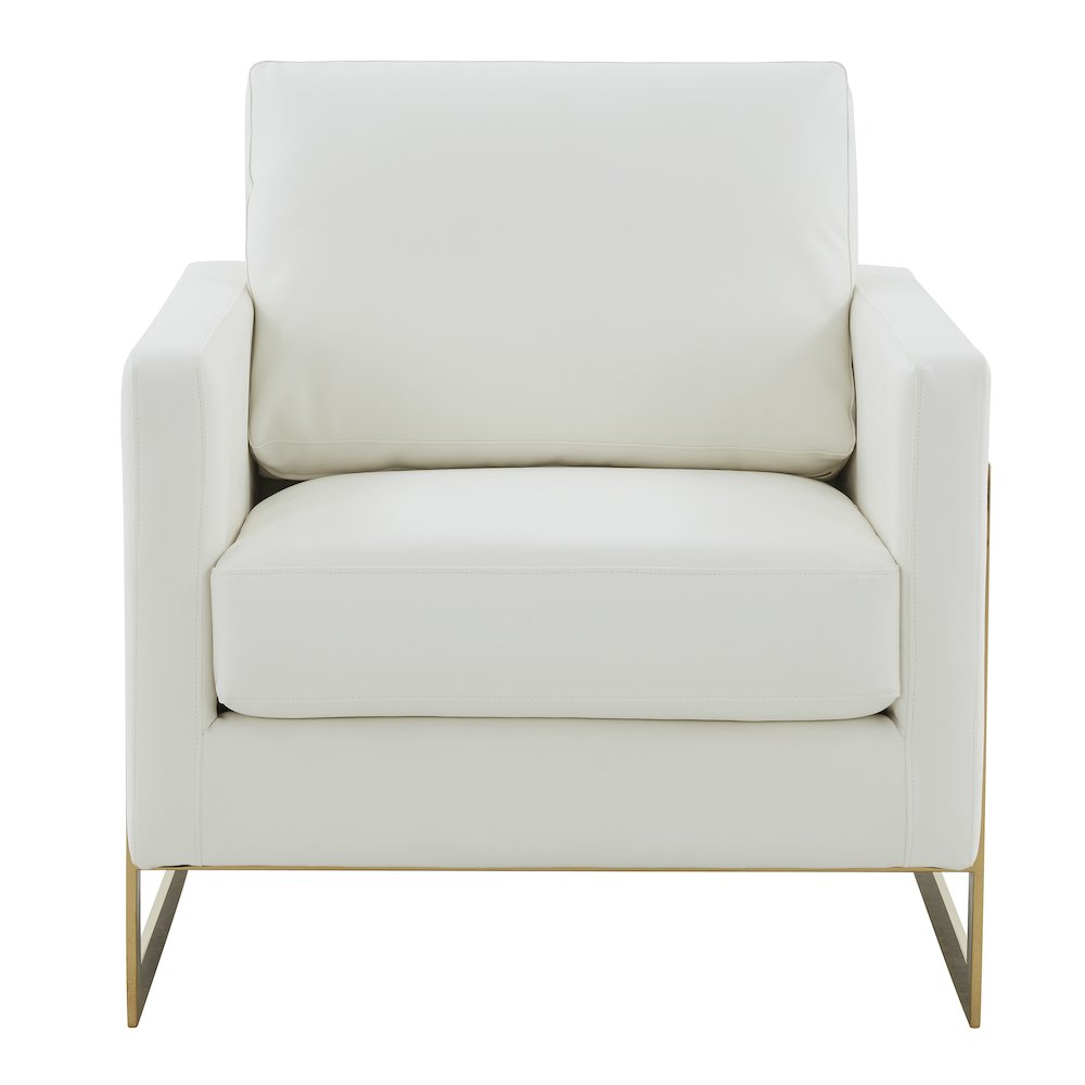 Lincoln Leather Accent Armchair With Gold Frame. Picture 5