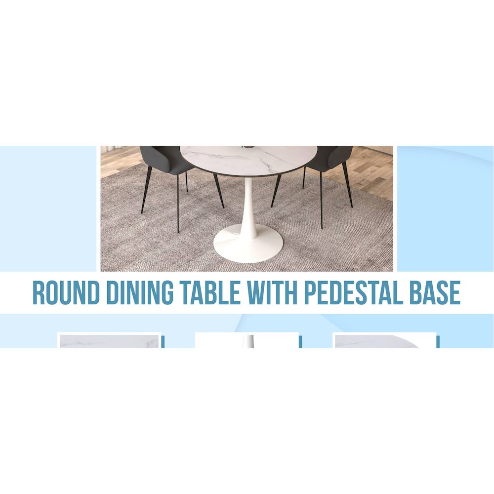 Bristol Mid-Century Modern Round Dining Table. Picture 31