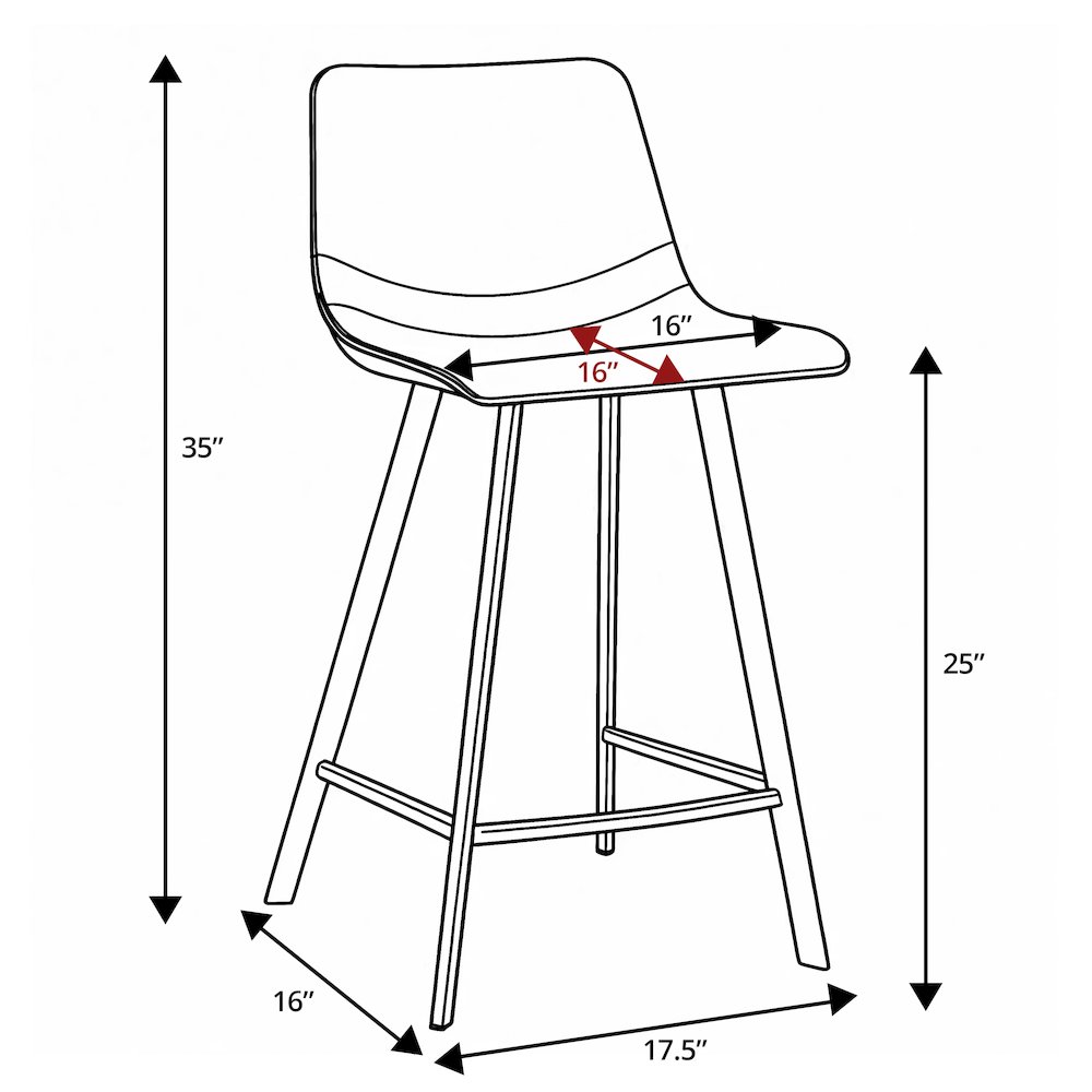 Elland - Counter stool -White Base-Charcoal Black. Picture 13