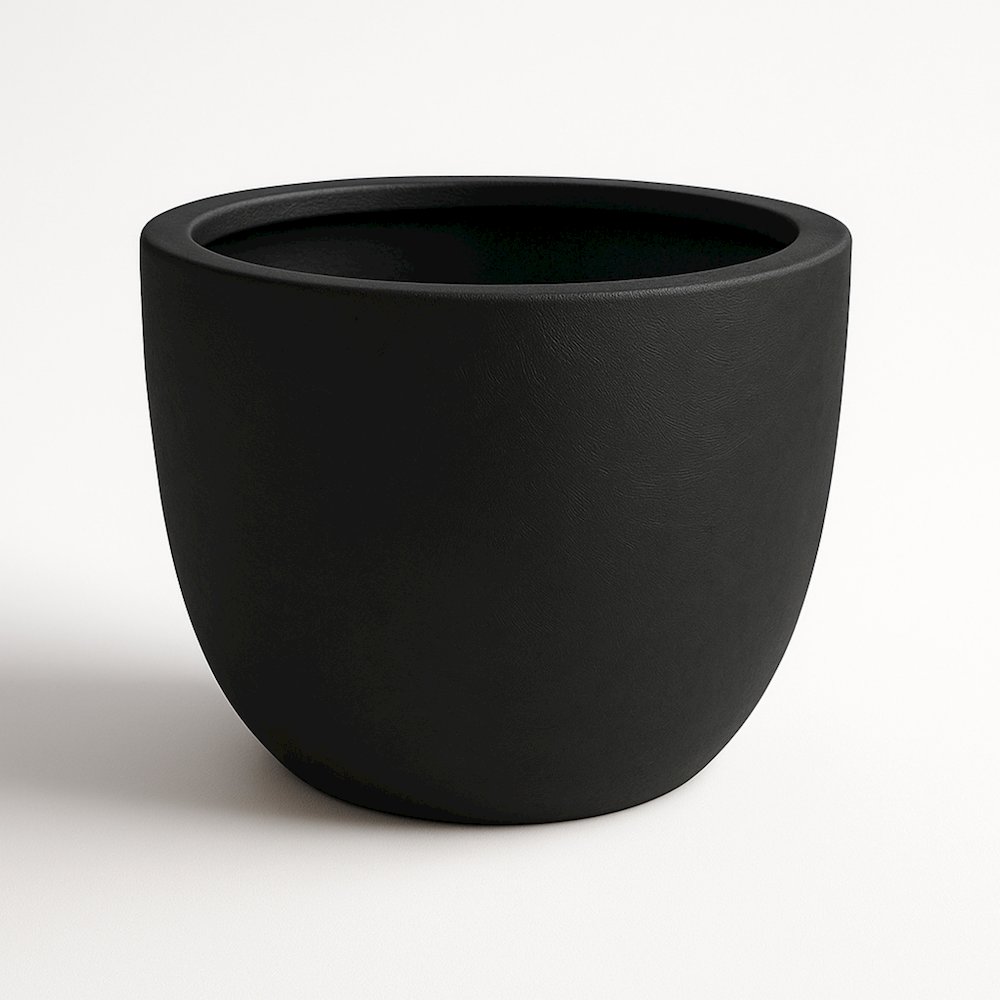 Dahlia Series Poly Stone Planter in Black 17.5 Dia, 13.6 High. Picture 13