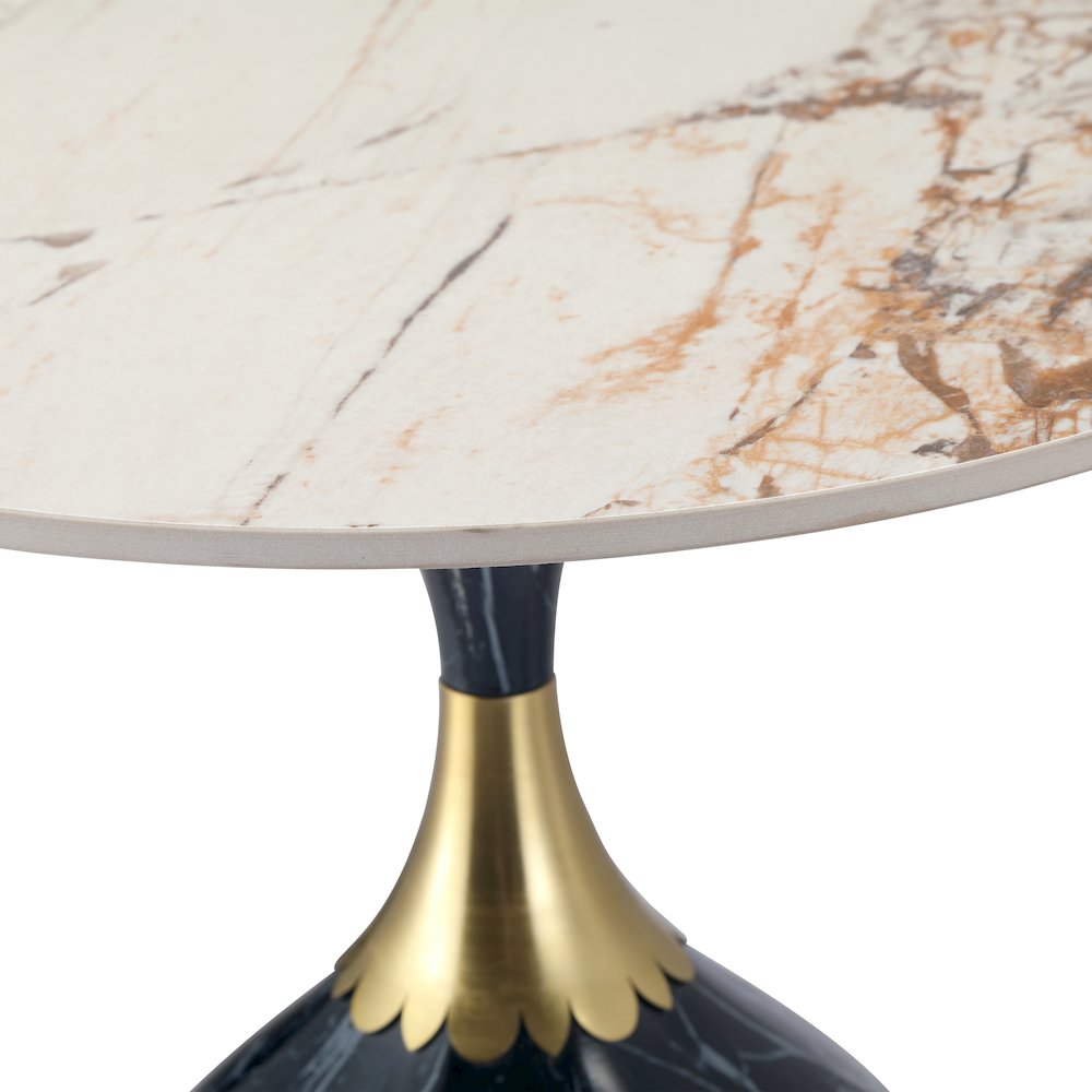 Oslo Collection Modern End Table In Stone Black. Picture 13