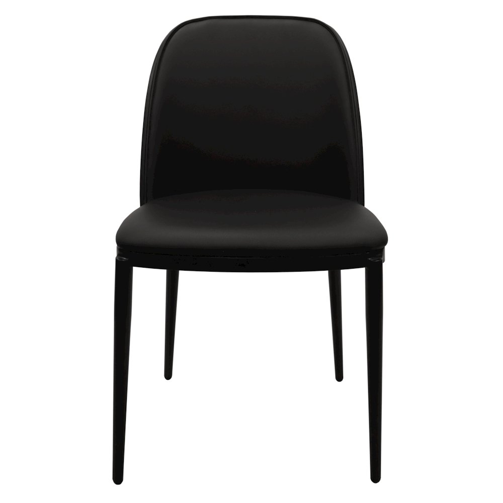 Tule Collection Dining Chair, Black Frame With Black Leather. Picture 4