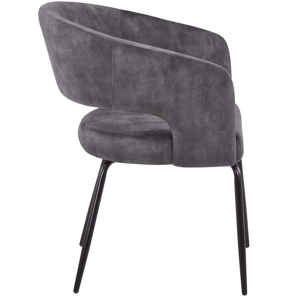 Gavin Series Modern Chair Black Frame in Charcoal Set of 4. Picture 4