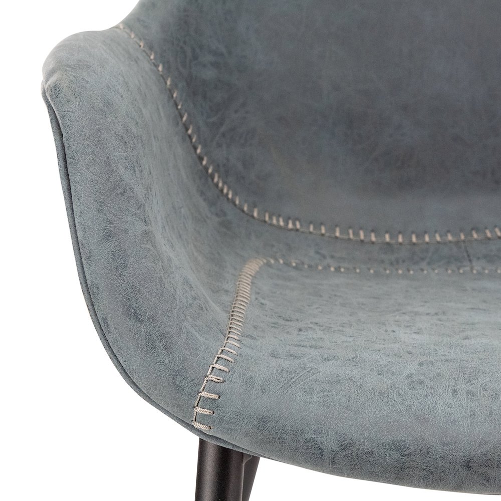Markley Modern Leather Dining Arm Chair With Metal Legs Set of 2. Picture 11