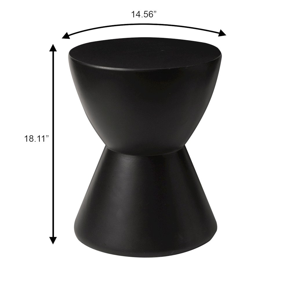 Loft Collection Fiberglass Outdoor Side Table in Black. Picture 12
