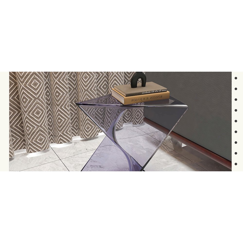 Randolph Modern Accent Side Table Indoor and Outdoor Use Clear Set of 2. Picture 41