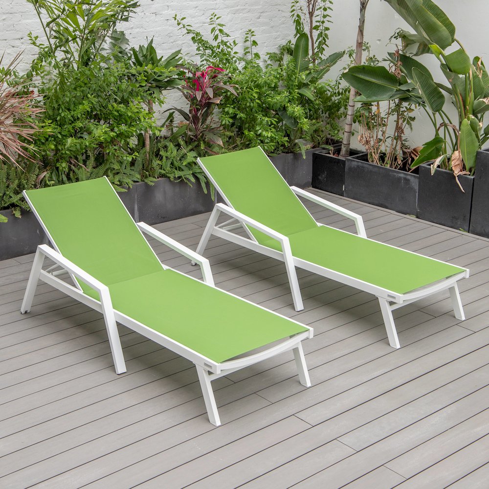 Marlin Patio Chaise Lounge Chair in Green. Picture 3