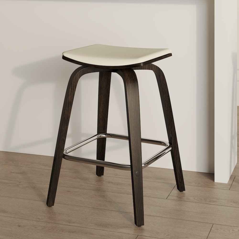 Wooden Counter Stool in Taupe. Picture 7