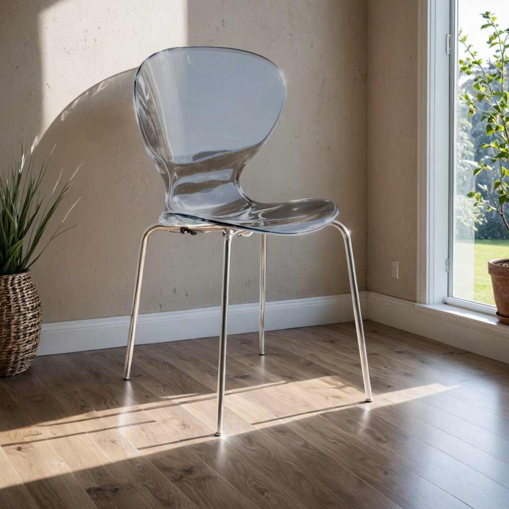 Modern Oyster Transparent Side Chair. Picture 18