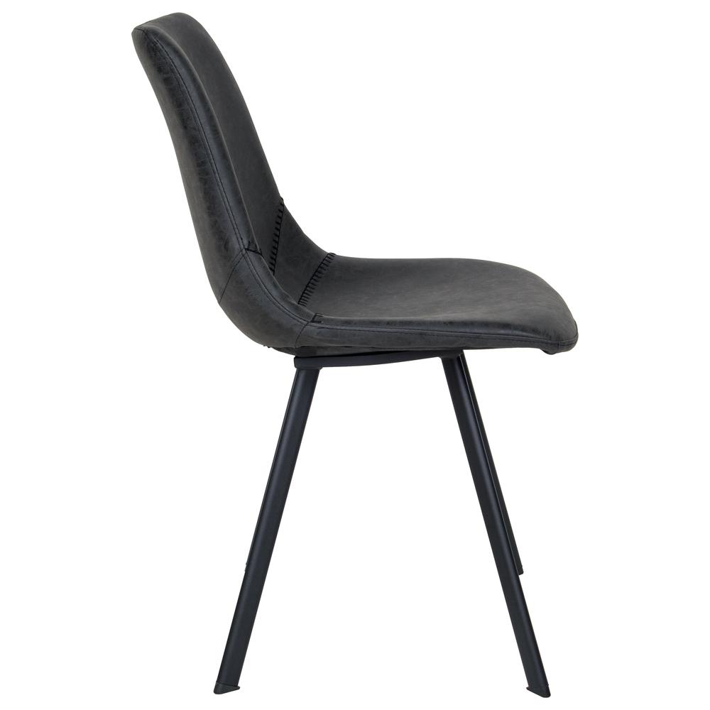 Markley Modern Leather Dining Chair With Metal Legs Set of 2. Picture 2