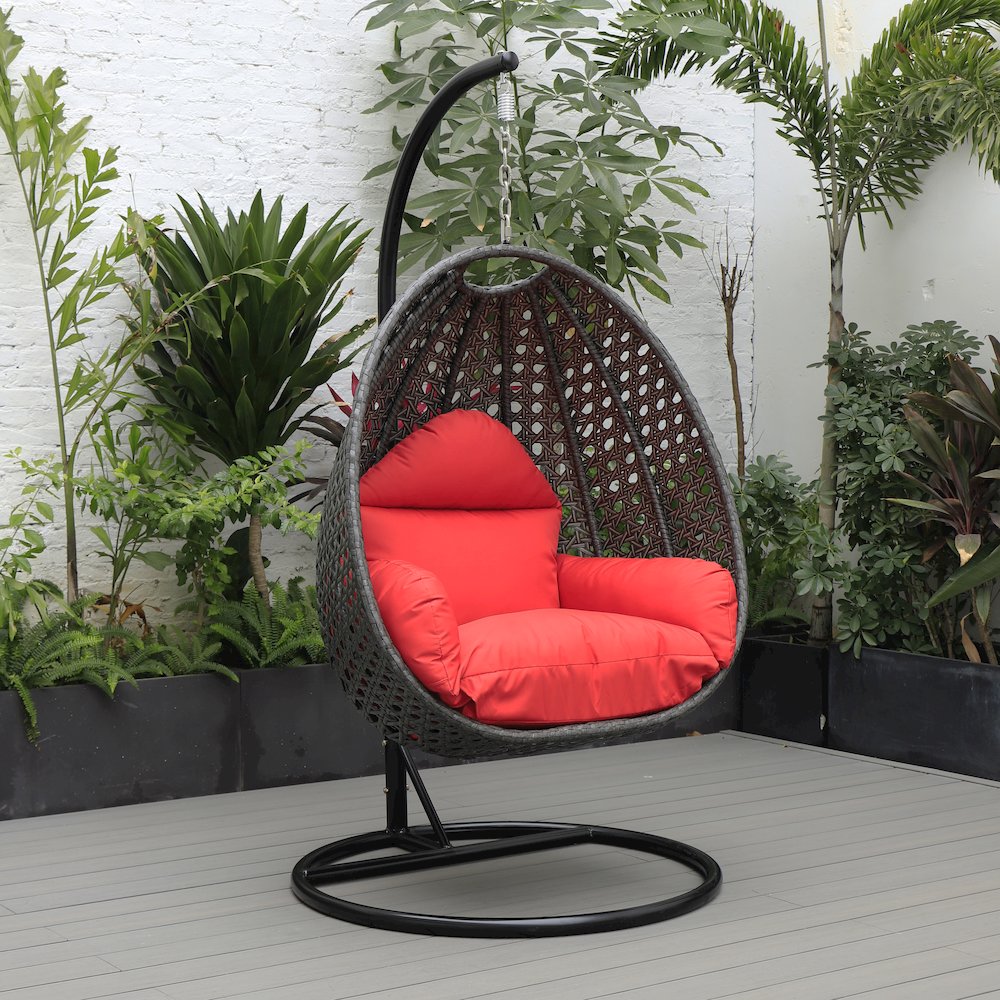 Charcoal Wicker Hanging Egg Swing Chair. Picture 6