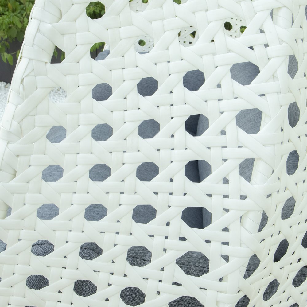 White Wicker Hanging 2 person Egg Swing Chair. Picture 9